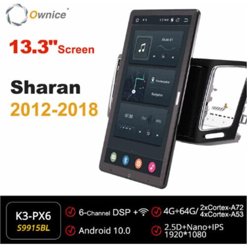 1920*1080 Android 10.0 Car Radio forVW Sharan 2012-2018 Multimedia Video Audio GPS Player head Unit Auto 13.3" Rotatable