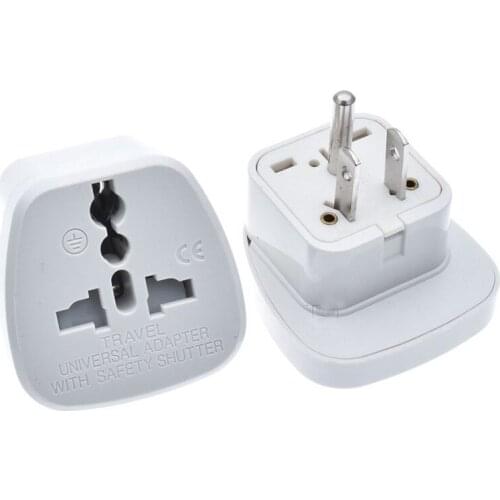 White Black 10A 250V CE Copper Japan Ammeica Triprong connector Russia AU UK EU to US travel plug adaptor with security door