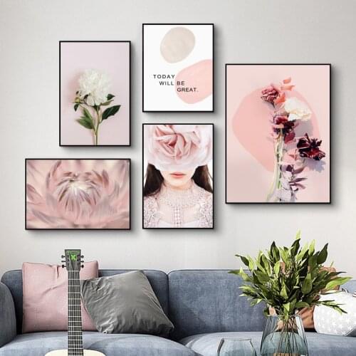 Bloom Peony Flower Canvas Painting Poster Nordic Botanical Art Print Wall Picture for Living Room Decoration Home Decor