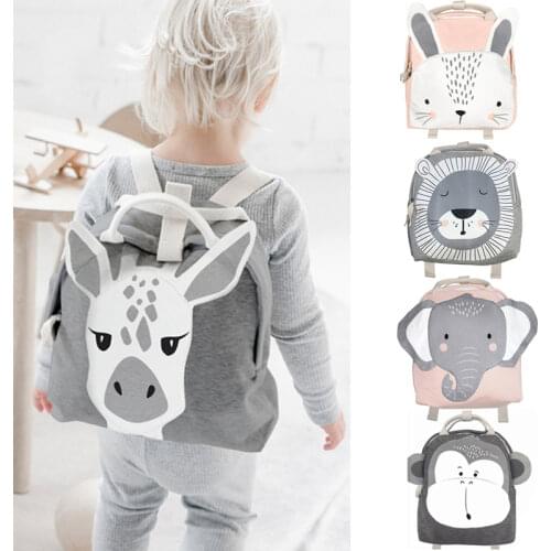 Children Backpack Toddler Kids School Bag For Baby Cute bag boy girl light Rabbit Butterfly lion