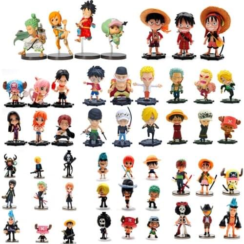 One Piece Figure Anime Action Figurine Monkey D Luffy Figma Q Version 7-9CM Model Usopp Desktop Decoration Roronoa Zoro Toys