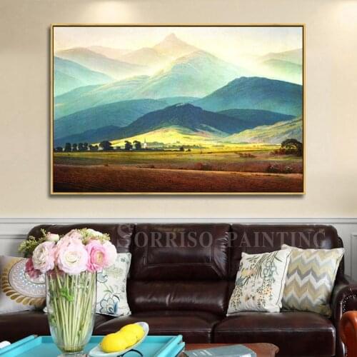 Giant Mountains Canvas Oil Painting Corridor Wall Art Posters Prints Porch Pictures For Living Room Home Dining Hallway Decor