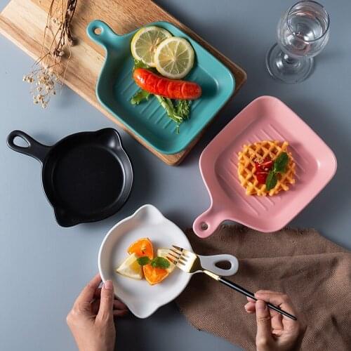 Creative matte baking dish ceramic risotto dish square oven tableware baking microwave cheese breakfast western food plate