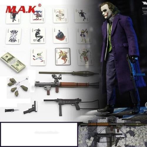 1/6 Scale Joker Clown Accessories Bag Gun Knife Grenade Poker Model for 12 inches Action Figure Scenes Accessory Hot Sales