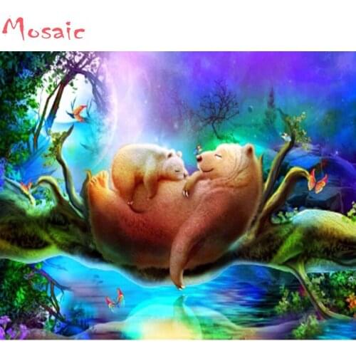 Cartoon cute bear diamond painting sale 3d picture of rhinestone diy needlework diamond embroidery sale baby room decor