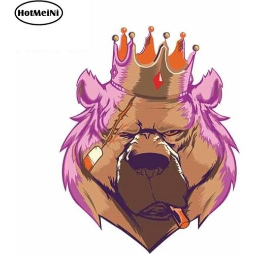 HotMeiNi 13cm x 10.4cm Car Stickers for Crown Bear Bumper Decal Laptop Motorcycle Refrigerator Personality Sticker