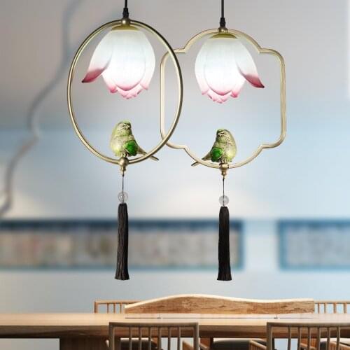 New Chinese bedside lamp bedroom bird wall lamp creative aisle corridor lamp living room background led lamp wall lights CL32303