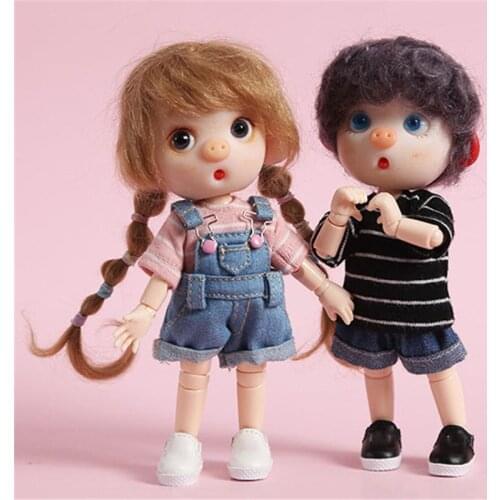 New ob bjd Doll Clothing Stripe Short Sleeve T-shirt for ob11,obitsu11,Molly, 1/12bjd Doll Accessories Clothes for Dolls