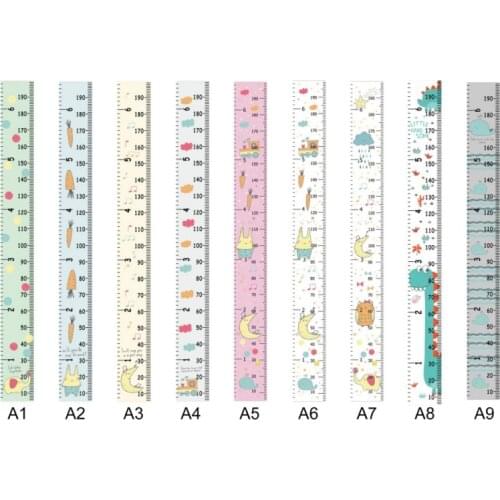 Hanging Canvas Height Kids Growth Chart Wall Decor Ruler With Wood Frame Children Height Record For Baby Nursery Decoration