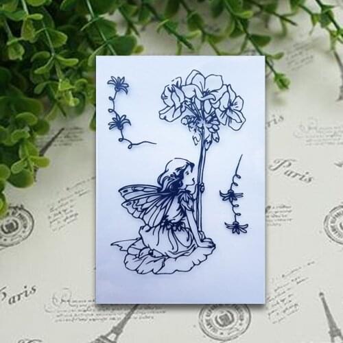 9*6 Fairy Pray Clear Stamps Transparent Silicone Stamp/Seal DIY Scrapbooking/Photo Album Christmas Halloween Sheets