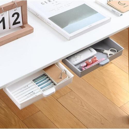 Hidden Stackable Office Drawer Organizer Under Desk Pen Holder Home Stationery Box Space Save Paste High Capacity Organizer