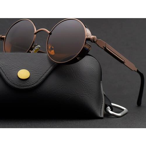 Classic Gothic Steampunk Sunglasses Women Brand Designer Vintage Round Metal Frame Sun Glasses Female Male High Quality UV400