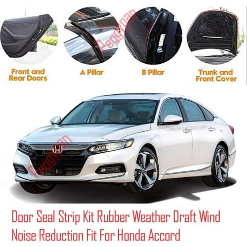 Door Seal Strip Kit Self Adhesive Window Engine Cover Soundproof Rubber Weather Draft Wind Noise Reduction Fit For Honda Accord