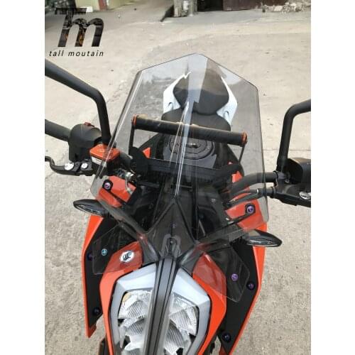 For Duke390 Duke 125 Motorcycle Sports Windshield WindScreen Visor Viser Fits For KTM Duke 390 125 2017 2018 2019 Double Bubble