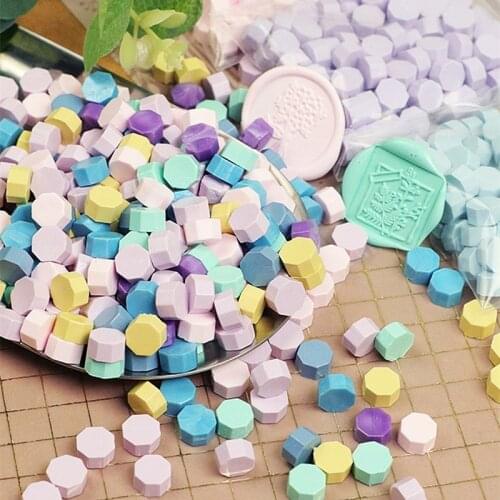 100pcs Retro Octagon Sealing Wax Beads Wax Seal Stamp use for Wedding Vintage Craft Decor Card Making Tools