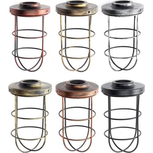 Iron Retro Vintage Lamp Cage DIY Industrial Lampshade Lamp Cover For Bedroom Dining Room Ceiling Hanging Bars Cafe Lamp Shade