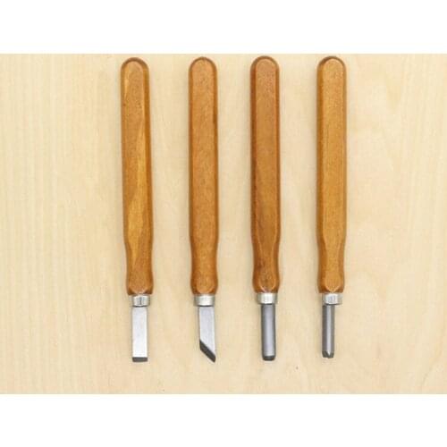 4PCS Steel Wood Carving Leather Hand Chisel Tool Set Woodworking Gouges For Home Leathercraft Tools