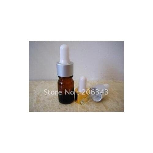 5ml green/blue/brown essential oil bottle with electronic aluminum cap ,silicon/ glass drop