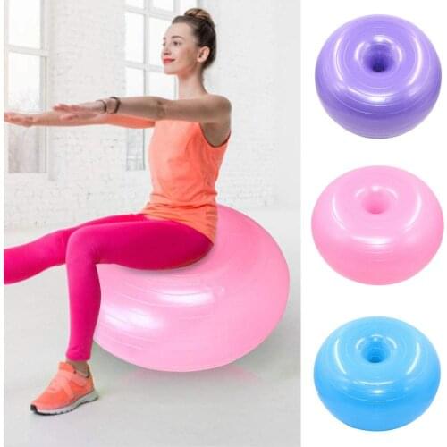 50cm Donut Shape Sports Yoga Ball Gym Exercise Workout Fitness Pilates Inflatable Balance Fitball Yoga Ball Workout Massage Ball