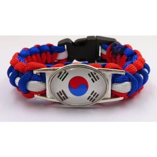 Infinity love south korea bracelet charm korea flag paracord bracelet korea jewelry girl women men gift