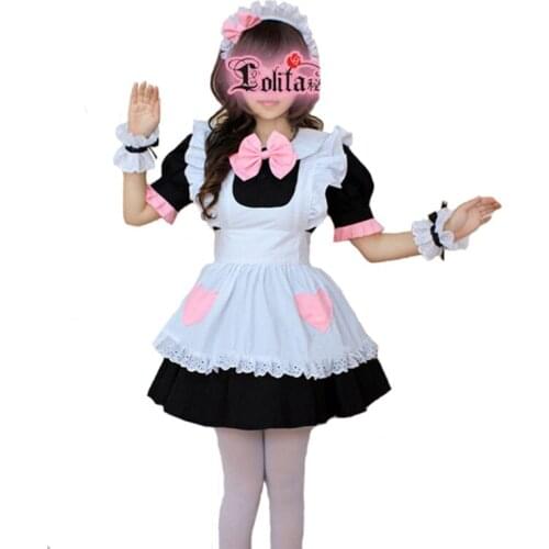 Black White Lolita Maid Dress Costumes Cosplay Cute Suit for Girls Woman Waitress Maid Party Stage Costumes
