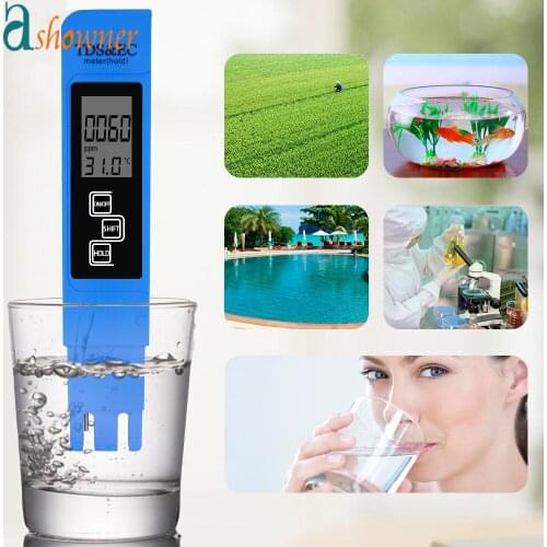 Digital Water Quality Tester TDS EC Meter Range 0-9990 Multifunctional Water Purity Temperature Meter TEMP PPM Tester