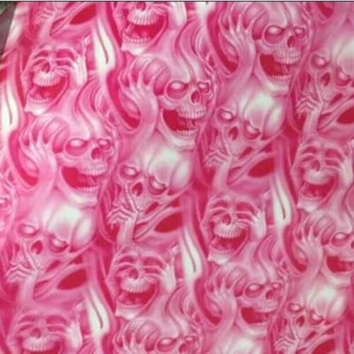 CSKQ008-1 0.5mX20m hydrographic film transfer pink skulls hydro dip