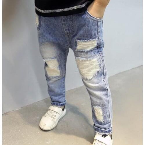 Boys Jeans Loose Casual Spring Boy Pants, Childrens Fashion Jeans Kids Clothing 4 -14 years old Boys Denim Trousers