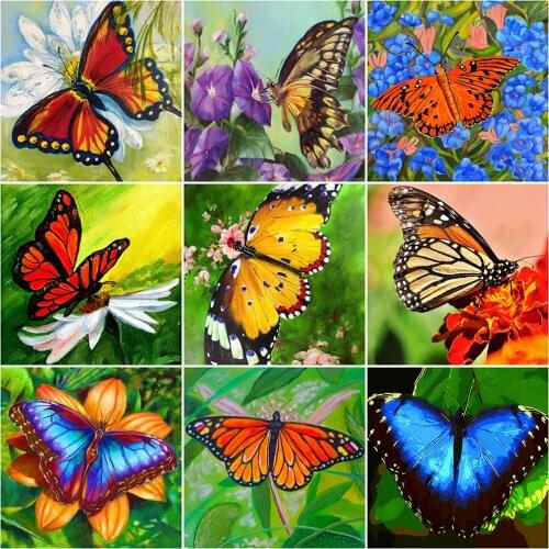 EverShine 5D Diamond Embroidery Butterfly Rhinestones Diamond Painting Animal Cross Stitch Mosaic Spring Full Square Wall Decor
