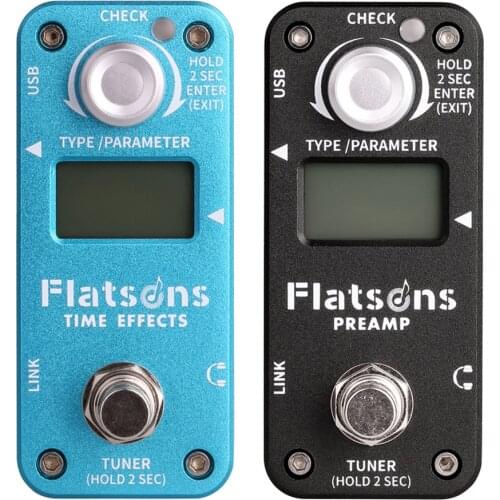 Flatsons Preamp Time Effects for Guitar Pedal Built-in Delay Reverb Clean Overdrive Distortion Multi Effect Guitar Accessories
