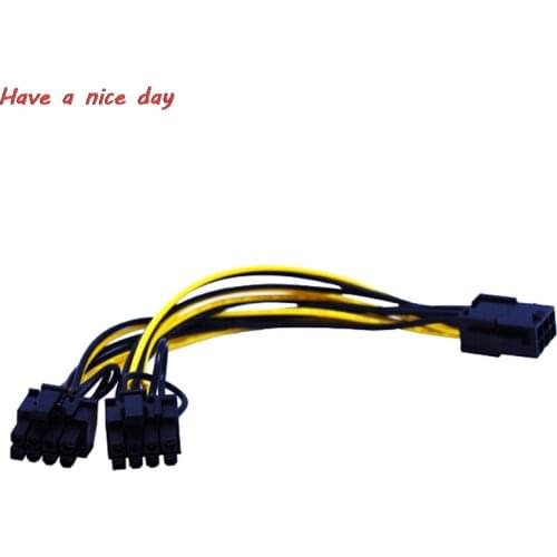 22cm Miner Cables CPU 8Pin to Graphics Video Card Dual PCI-E PCIe 8Pin ( 6Pin + 2Pin ) Power Supply Splitter Cable Cord