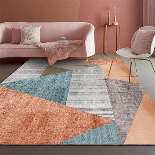 Carpets for Living Room 160x230CM Big Luxury Geometric Modern Rugs Bedroom Soft Tapetes Pink Plaid Floor Mats Office Alfombra