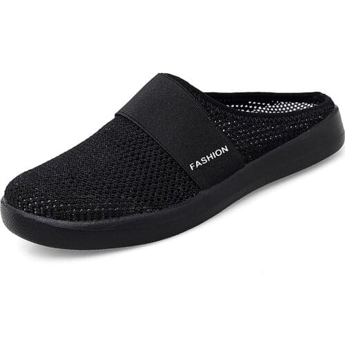 Big Size Summer Half Sports Shoes for Women Elastic Laces Sneakers Womens Tennis for Running Light Sport Shoes Black GME-1832