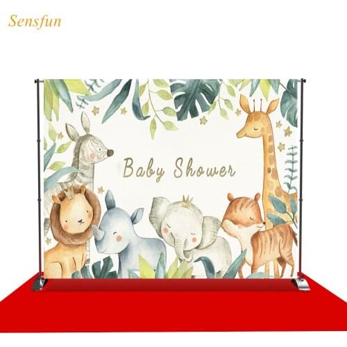 LEVOO New Photo Backdrop Jungle Safari Animals Baby Shower Newborn Photocall Photography Backgrounds For Photo Shoots Vinly