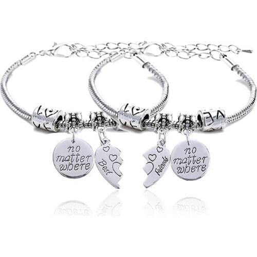 Best friends bracelet set 2 bracelets European style best buds besties