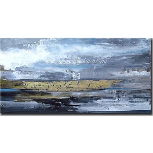 Mintura 100% Handmade Modern Abstract Acrylic Canvas Art Pictures Room Abstract Bridges and Landscapes Oil Paintings No Framed