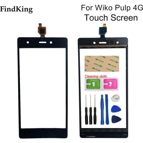 Mobile Touch Screen For Wiko Pulp 4G Touch Screen Front Glass Digitizer Panel Lens Sensor Tools 3M Glue