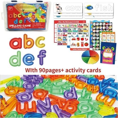 Montessori Rainbow Letters Spelling Words Educational Toys Early Learning Letter Alphabet Puzzle Toys for Preschool Children