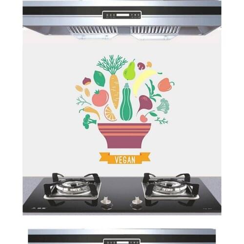 Cartoon Anti-oil Pollution Kitchen Wall Stickers Cabinet Stove kitchen decoration Mural Transparent self-adhesive Stickers