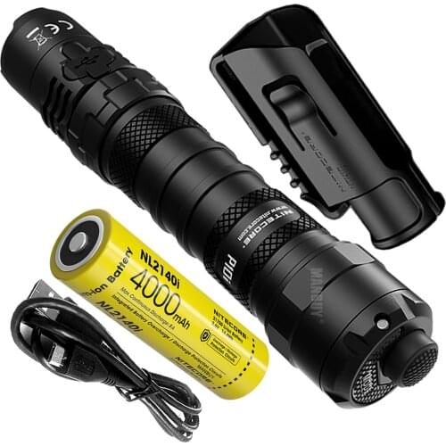NITECORE P10i i-Generation 1800 Lumen Tactical USB TYPE-C Rechargeable Flashlight + 4000mAh 21700i Battery Outdoor Hunting Torch