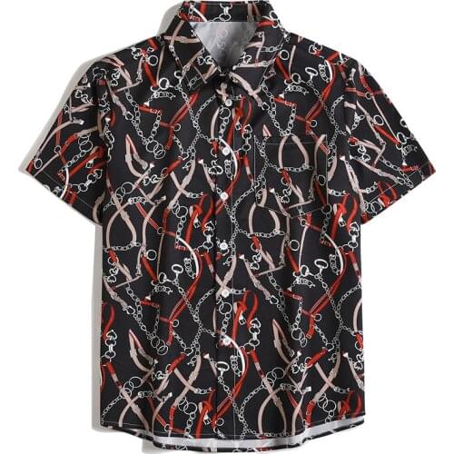 New Summer Shirt For Men Fashion Print Short Sleeve Casual Plus Size Flower Beach Hawaiian Shirt Harajuku Style Loose Male Top