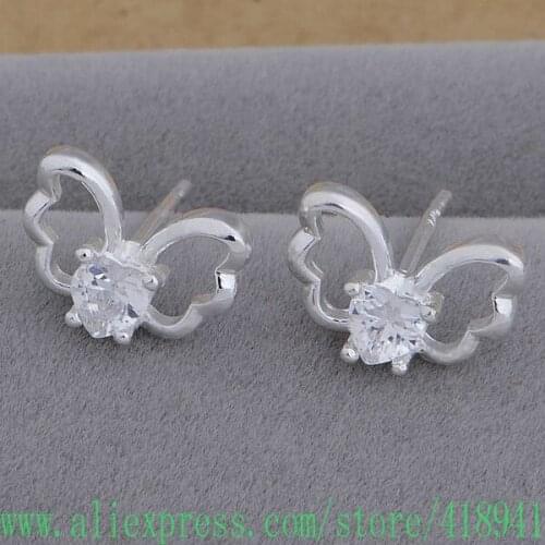 Silver Plated earrings , Silver Plated fashion jewelry , breathtaking butterfly /evbanmia bwdaknka AE666