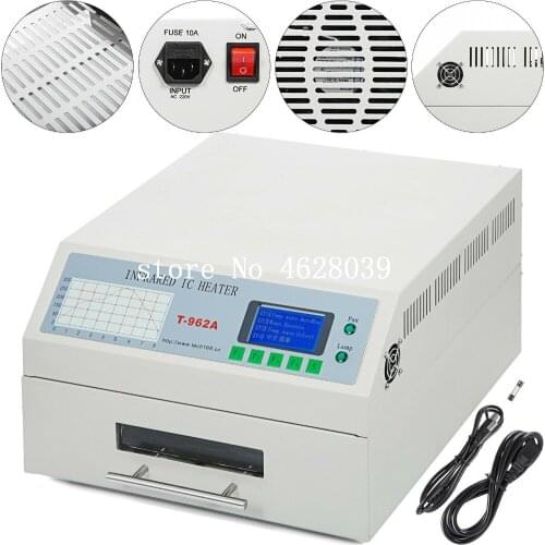 PUHUI T-962A Infrared Solder Led Free Reflow Oven Windowed Drawer IC Heater 300x320mm T962A