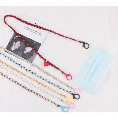 Adjustable Face Mask Lanyard Convenient Holder Rope Anti-lost Portable Mask Hanging Neck Rop Ropes Cotton Thread Heart