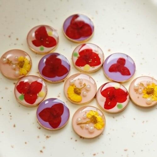 Retro flower uv glue drops can be pasted with hair rope hairpin earrings accessories DIY handmade jewelry materials