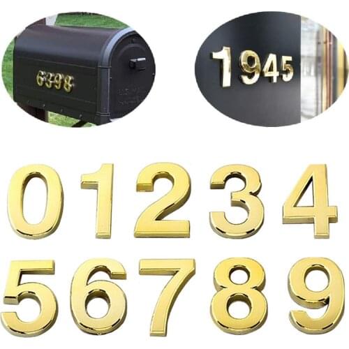 5cm Modern 3D House Number Sticker Self Adhesive 0 to 9 Digits for Hotel Office Cabinet Mailbox Apartment Door Plate Sign