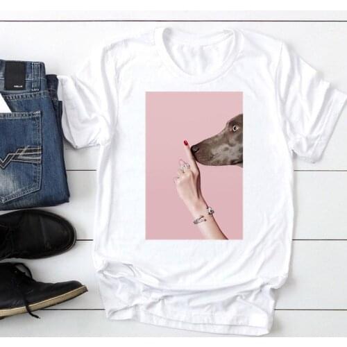 Women 2021 Dog Funny Lovely Short Sleeve Fashion Cartoon Summer Graphic T Top Lady Print Tee Female Tshirts Clothes T-Shirt