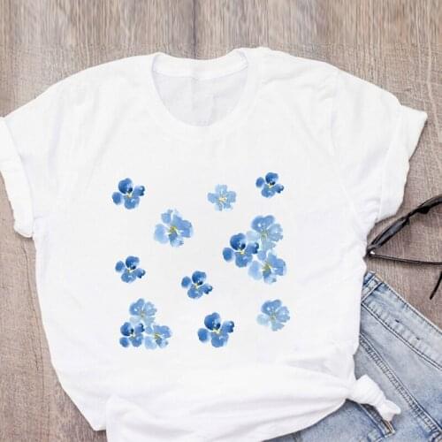 Women Graphic Flower Tumblr Floral Fashion Print Summer T-Shirt Shirt Tops Lady Clothes Womens Clothing Tee Female T Shirt
