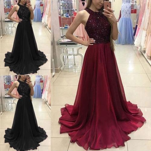 Women Ladies Formal Dress Long Evening Party Ball Prom Gown Women Summer Dress Empire Floor-length Dresses