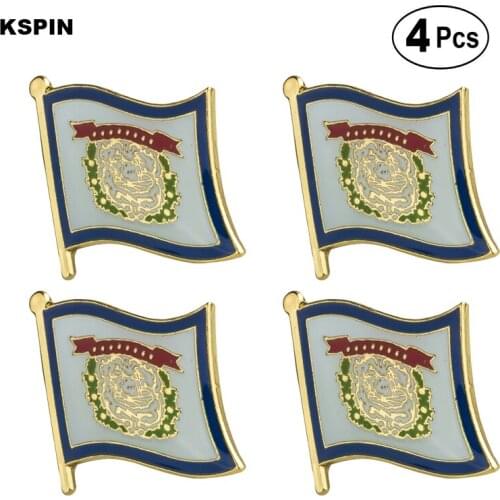 U.S.A West Virginia Flag Pin Lapel Pin Badge Brooch Icons 4pcs